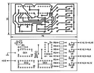 Placa de circuito y detalle de ubicación