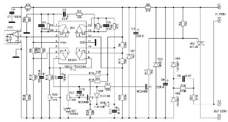 Схема за управление на осветлението от сензор за движение (щракнете върху снимката, за да видите схемата в по-голям формат)