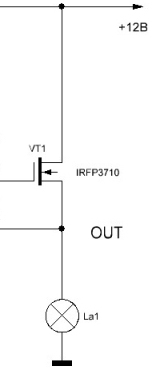 MOSFET tranzisztor csatlakoztatása