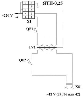 Schéma elektrického obvodu YATP-0,25