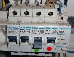 Circuit breakers in the electrical panel