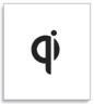 Logotips, kas tiek piemērots visām ierīcēm, kuras atbalsta Qi tehnoloģiju