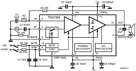 Tipiska elektroinstalācijas shēma TDA7294