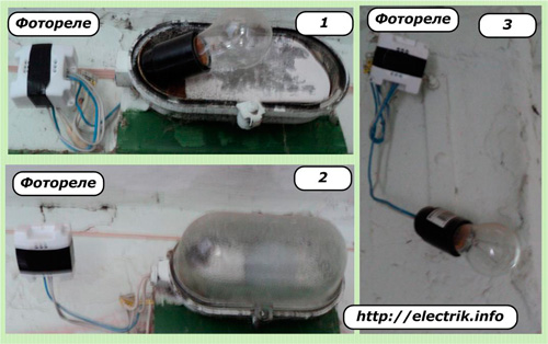 Příklady instalace běžných soumrakových spínačů