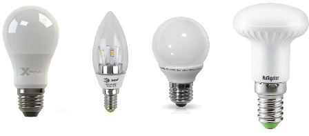 LED-lampor med olika lampor