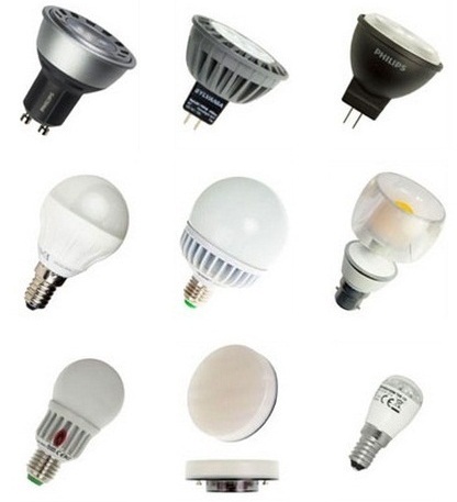 Dažādu veidu LED lampas