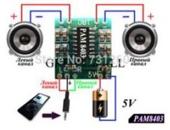 Amplificador de audio de doble canal clase D con 3 W / canal