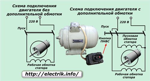 Vienfāzes indukcijas motora vadu shēmas