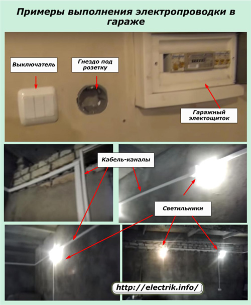 Elektroinstalācijas piemēri garāžā