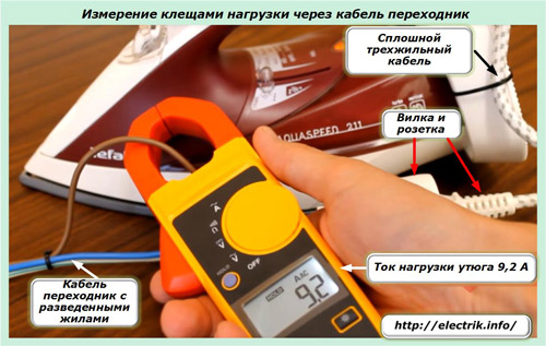 Измерване на скобата чрез кабелен адаптер