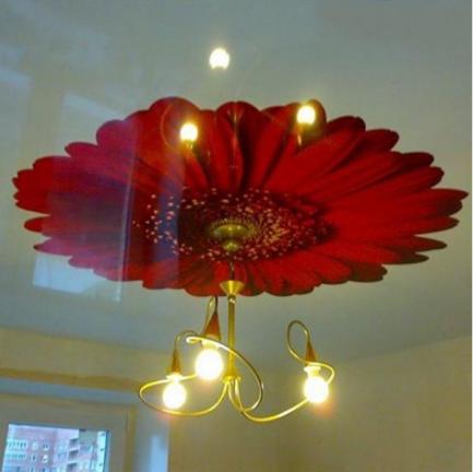 Lamp and ceiling with photo printing