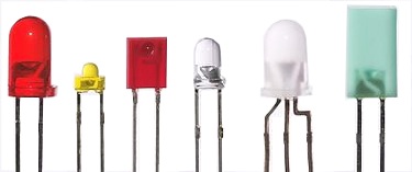Indikatoriniai šviesos diodai, skirti montuoti išvestį
