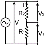 Разделител на напрежението на два резистора