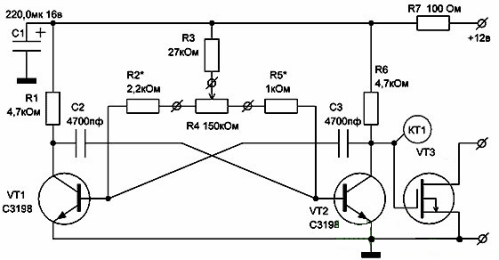 Omgekeerd voltage converter circuit
