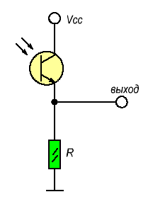 Fototranzisztor kapcsolási áramkör