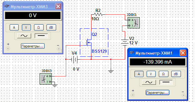 Transistor con canal incorporado de tipo n con voltaje cero en la puerta