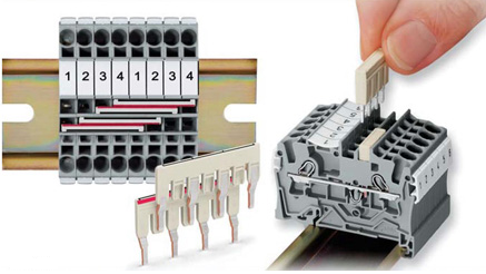 Џампери за повезивање терминалних блокова и уређаја на Дин шини