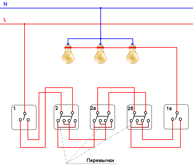5-посочна верига за управление на светлината