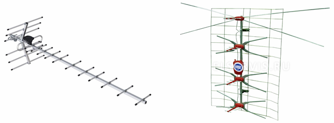 Un ejemplo de antenas para recibir ondas decimétricas