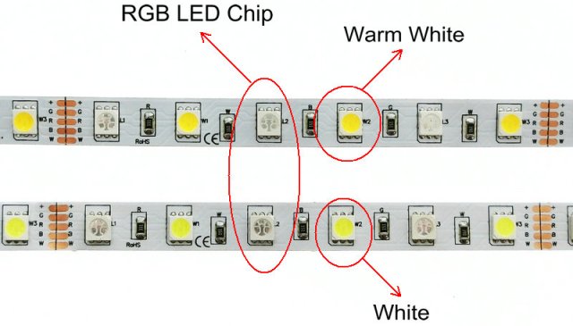 Trei LED-uri de contact 5050