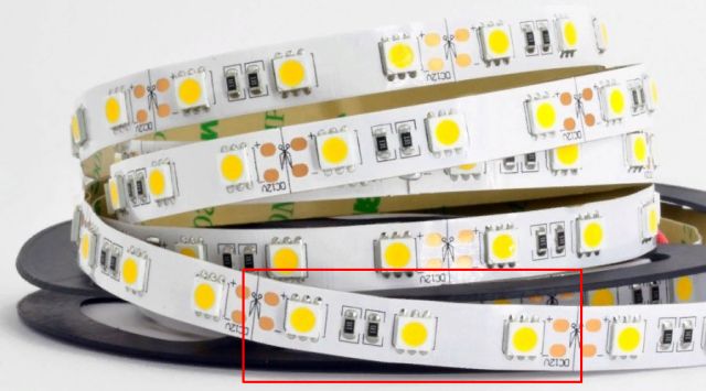 Принципът на рязане на LED лента