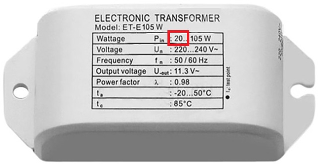 Transformer ET e105 w