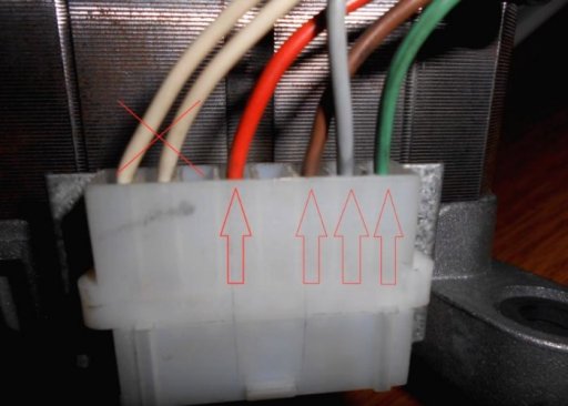 To connect the electric motor to the electrical network, we need four wires