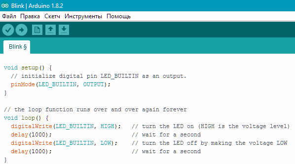 Arduino LED blinkt Code