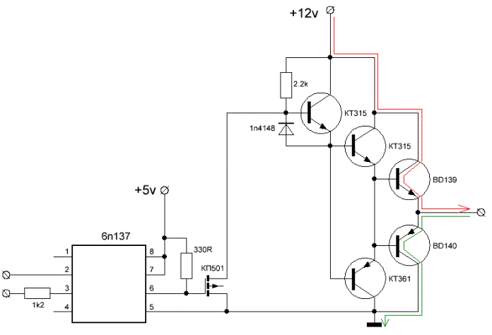 Circuito de controlador de transistor de efecto de campo
