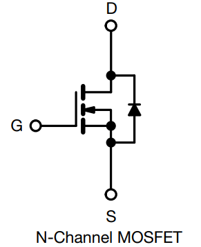 Circuitul tranzistorului cu efect de câmp cu dioda de protecție internă