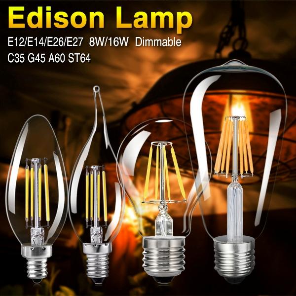 Edison dekorativa retro lampor