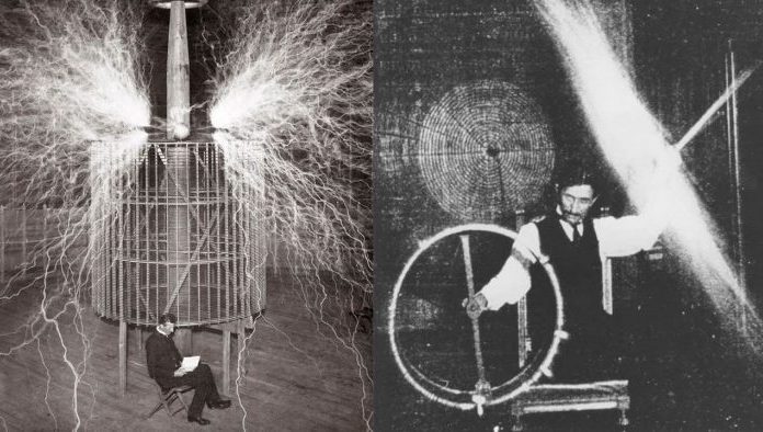 Experiment med högfrekvent växelström Nikola Tesla