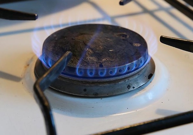 Газова печка по време на работа