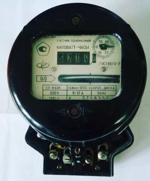 Old induction electric meter