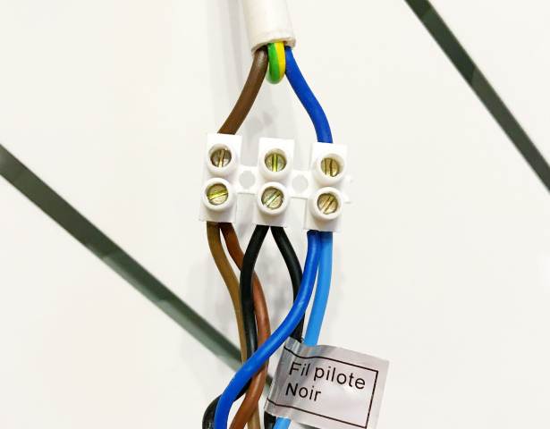 Elektrisk anslutning av kabelkärnor med ett terminalblock
